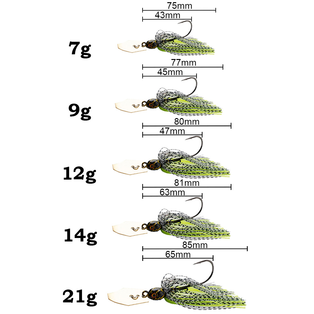 2Pcs Spinner Bait 7g/9g/12g/14 - Fishing Lure Blade Bait review and price